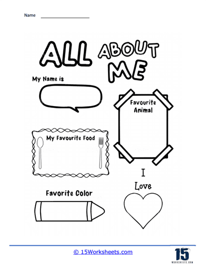 all about me worksheets preschool
