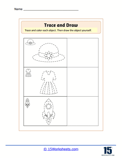 Mixed Trace and Color Worksheet