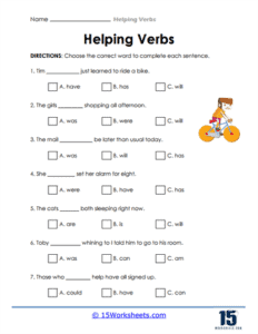 Helping Verbs Worksheets - 15 Worksheets.com