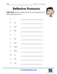 Reflexive Pronouns Worksheets - 15 Worksheets.com