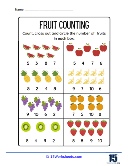 Fruit Counting Worksheet