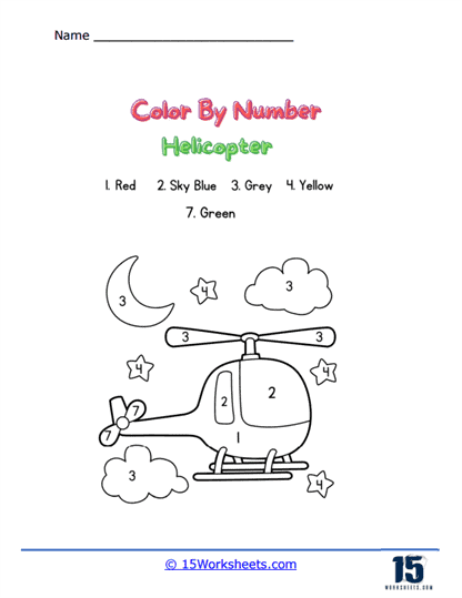 Sky High Color Copter Worksheet