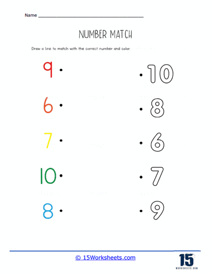 Rainbow Number Connect Worksheet