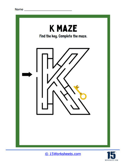 K Maze Worksheet