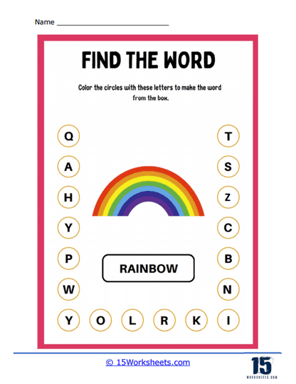 Rainbow Letter Find Worksheet
