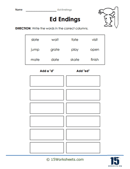 Sorting Regular Verbs