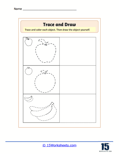 Fruits Outlined Worksheet