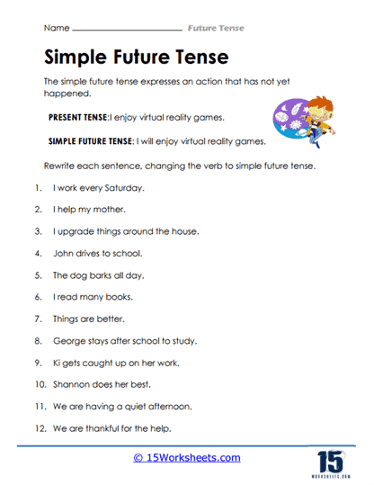 Liveworksheets On Simple Future Tense For Class 5