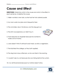 Cause and Effect Worksheets - 15 Worksheets.com