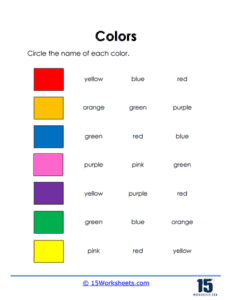 Color Words Worksheets - 15 Worksheets.com