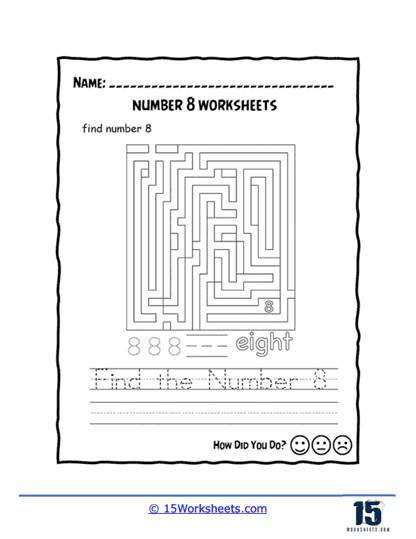 Number 8 Maze Worksheet