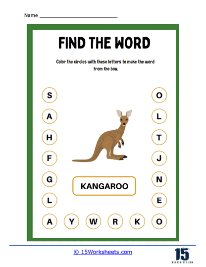 Kangaroo Letters Worksheet