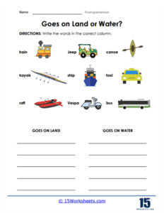 Transportation Worksheets - 15 Worksheets.com