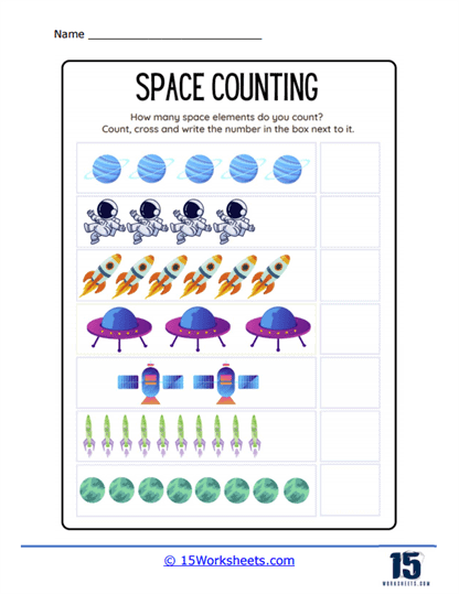 Space Counting Worksheet