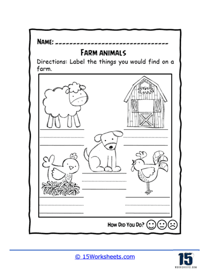 Label the Farm Worksheet