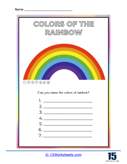 Naming the Colors Worksheet