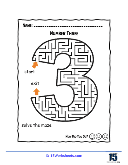 Maze of 3s Worksheet