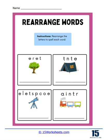 Rearrange T Words Worksheet