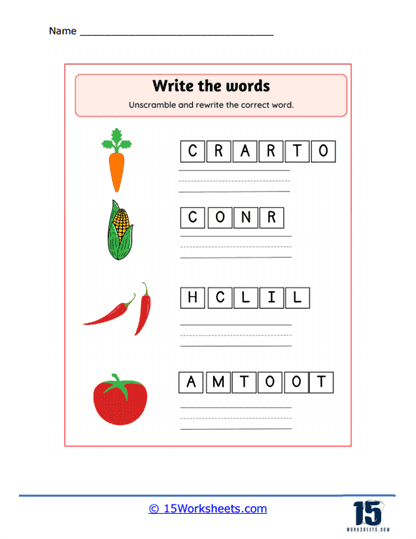 Writing Letters Worksheets