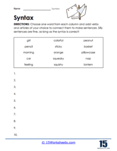 Syntax Worksheets - 15 Worksheets.com