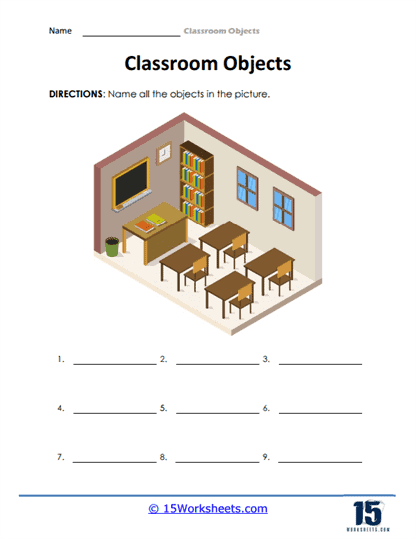 9 Objects From Class Worksheet