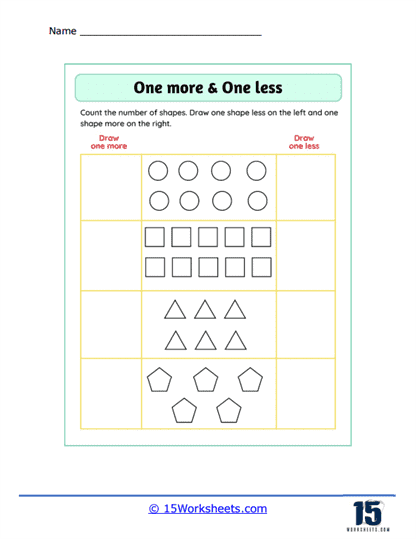 More and Less Shapes Worksheet