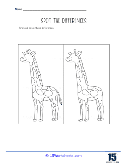 Long Neck Giraffe Worksheet