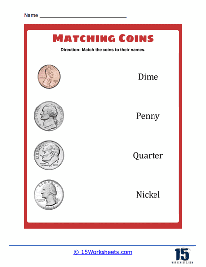 Name Each Coin Worksheet