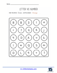 Letters vs. Numbers Worksheets - 15 Worksheets.com