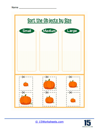 Sorting by size: big & Small activity worksheet 