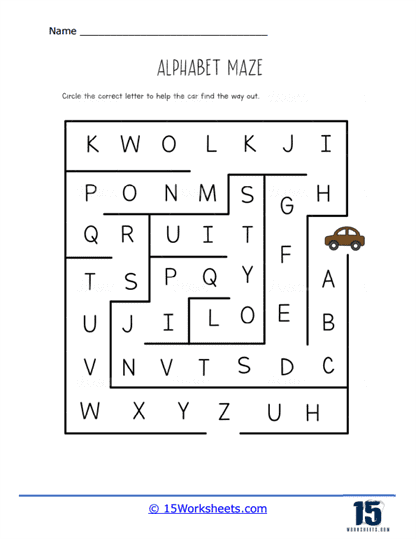 FREE* Practice Alphabet Sequence With Letter Maze