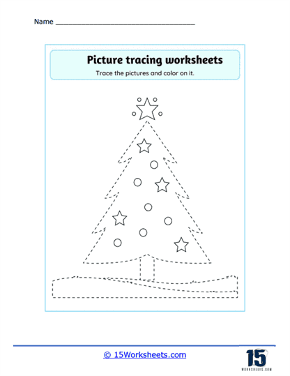 Christmas Tree Tracing Worksheet