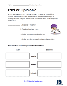 Fact or Opinion Worksheets - 15 Worksheets.com