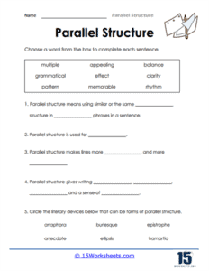 Parallel Structure Worksheets - 15 Worksheets.com