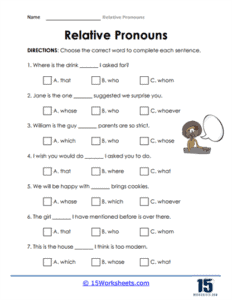 Relative Pronouns Worksheets - 15 Worksheets.com