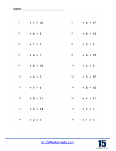 Single Digit Addition Worksheets - 15 Worksheets.com
