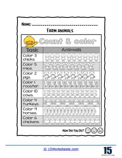 Counting Baby Animals Worksheet