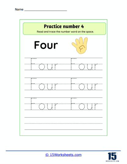 Four Fingers Worksheet