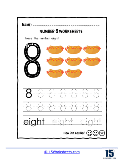 Hot Dog of 8 Worksheet