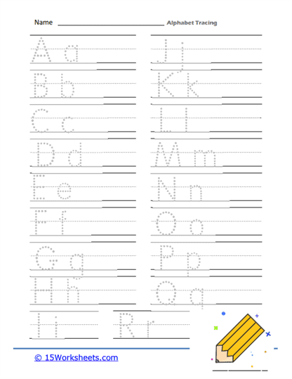 A to R Practice Worksheet