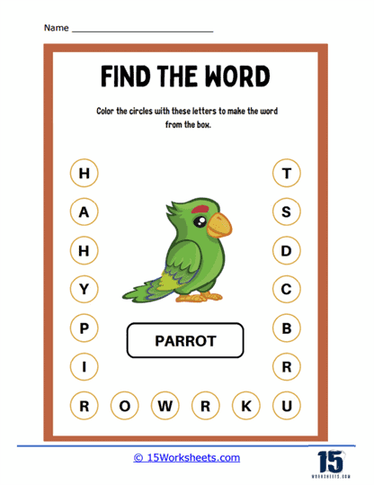 Parrot Coloring Worksheet