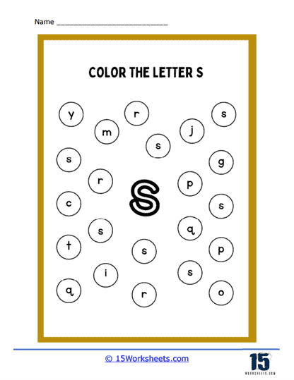 Color Your Letter S Worksheet
