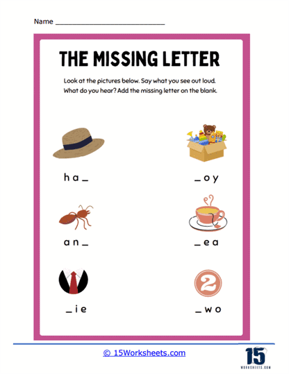 Guess the Letter Worksheet