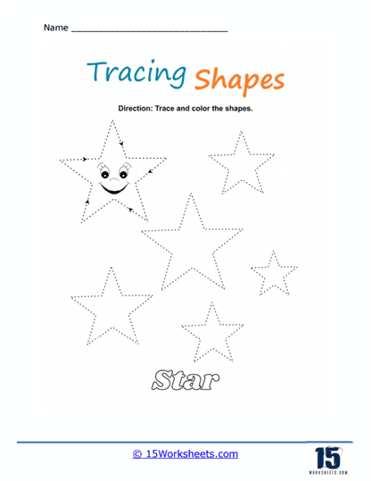 Trace Stars Worksheet