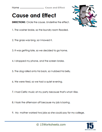 Cause and Effect Worksheets - 15 Worksheets.com