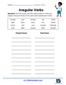 Irregular Verbs Worksheets - 15 Worksheets.com