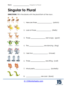 Singular to Plural Worksheets - 15 Worksheets.com