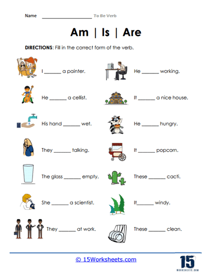 The Verb "To Be" Worksheets