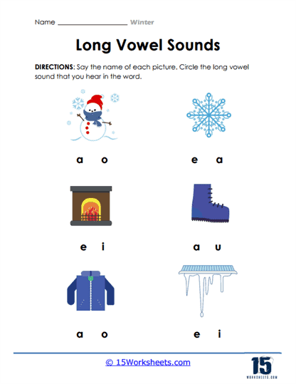 Winter Long Vowels Worksheet