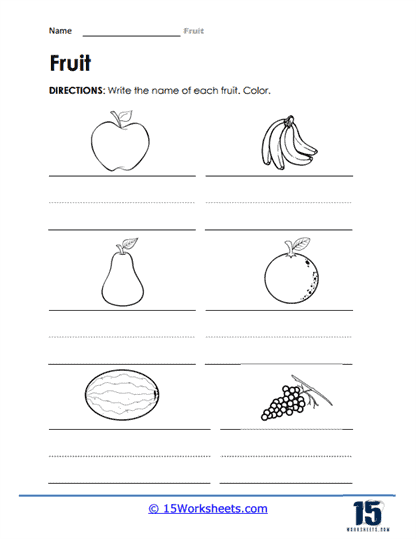 Fruit Worksheets - 15 Worksheets.com